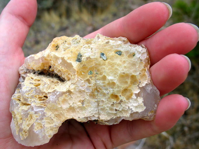 A chunk of chalcedony found as we approached camp.