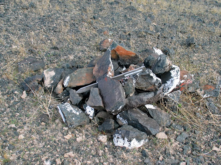 As we leave Old Car Wash and start to hike back to the Superior Mine, we come across a claim marker.