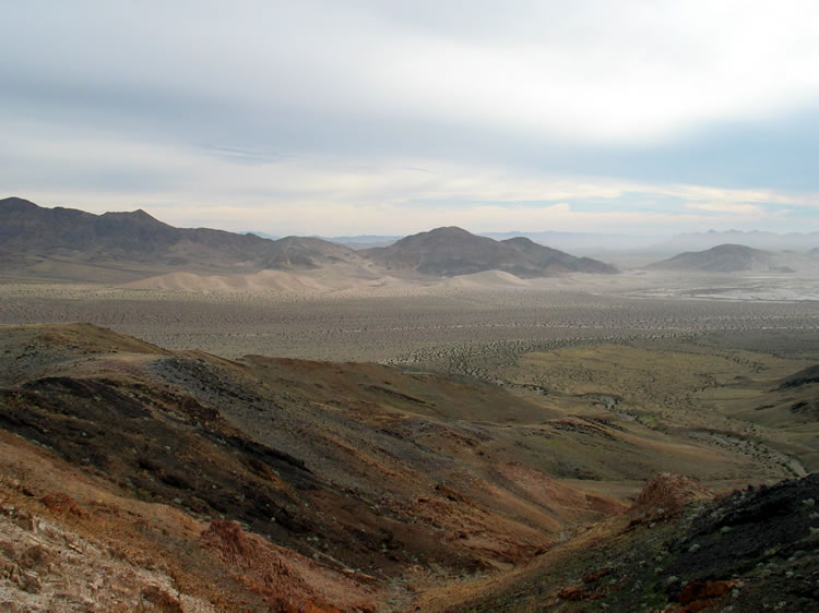 A look behind us to the east at the Ibex Dunes.