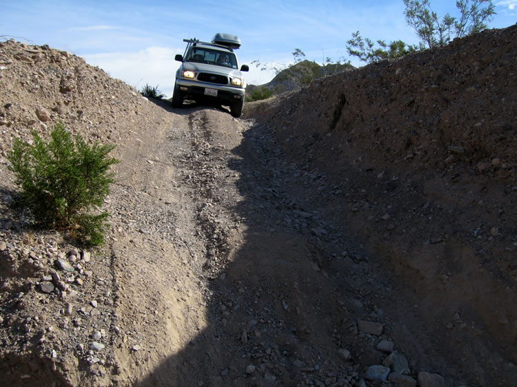 With Jamie spotting, and low range and the rear locker engaged, we slithered right through.