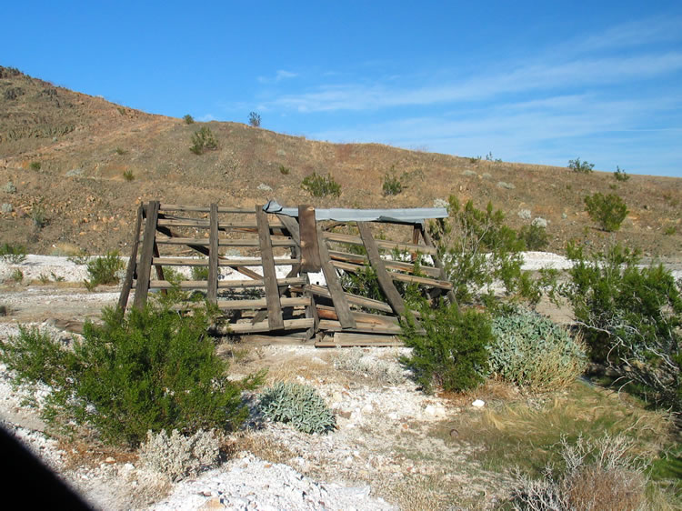 The roof timbers of a large building.