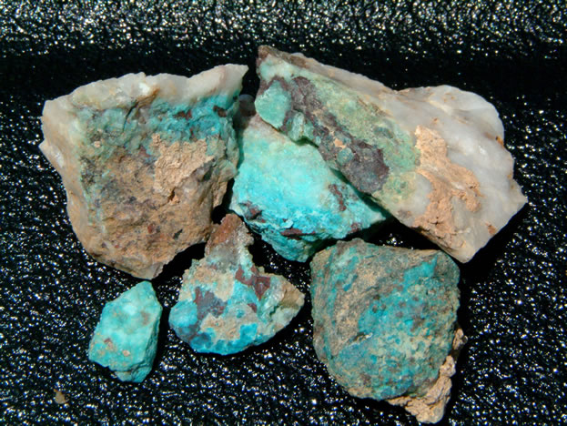 Quartz stained with what resembles azurite.