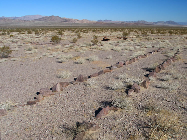 After returning home from this trip we contacted our Desert Training Center expert, Mohave Blake, and he informed us that this site was more recent.  It was constructed in the early 1960's and was used as a camp and training site during Operation Desert Strike in 1964.  Mystery solved.