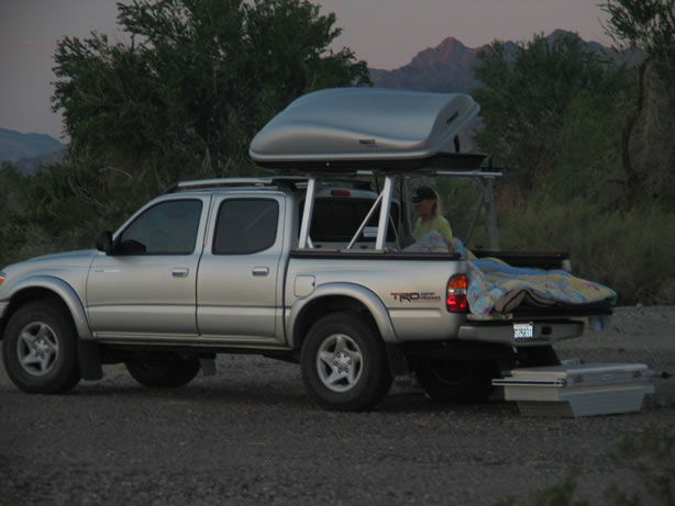 Setting up camp.