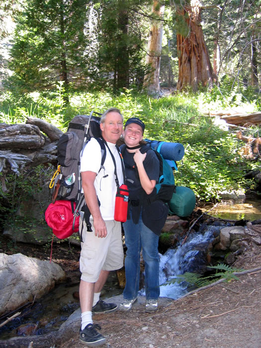 We're greeted by the gently gurgling creek and its lush green oasis.
