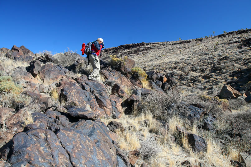Jamie at work on the little ridge.