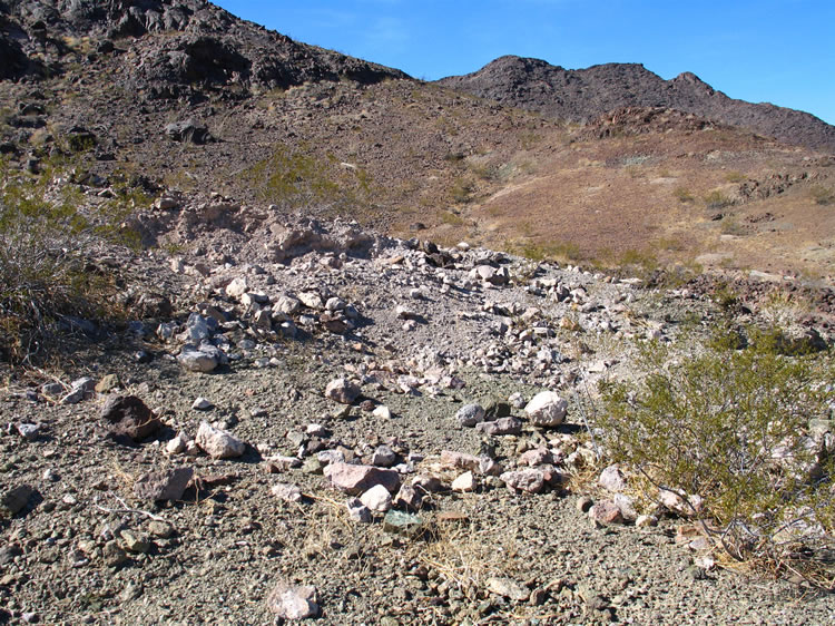 I head up to a cluster of pits that you can see in the upper left corner of the photo.