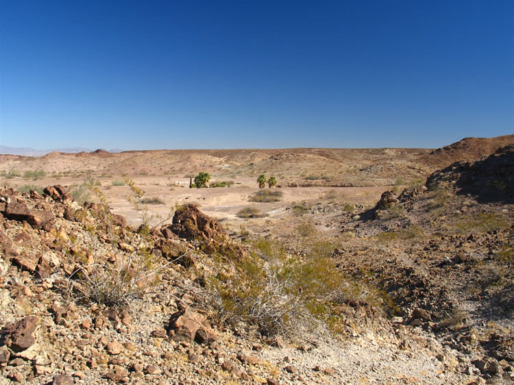 This is a view of the spring as we approach it from the west.