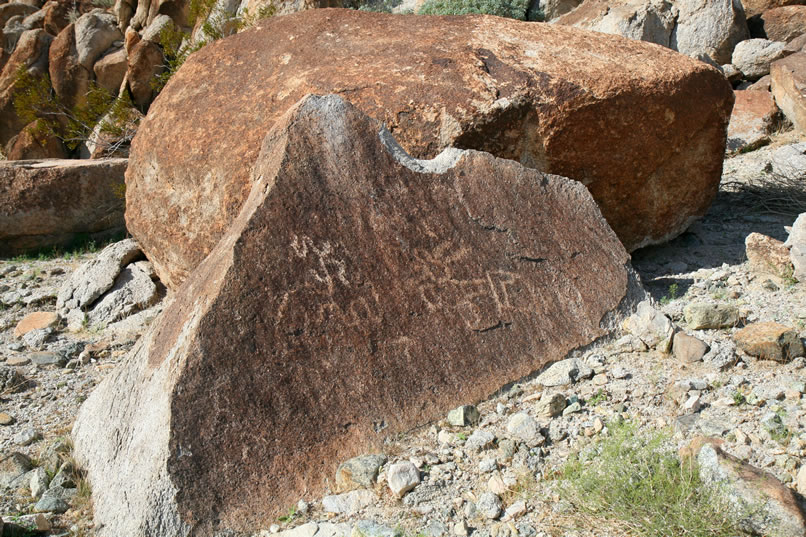 Some prowling around among the boulders turns up this petro.