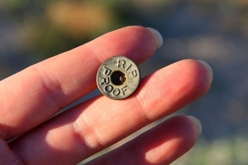 A "Rip Proof" fastener from some work clothes.