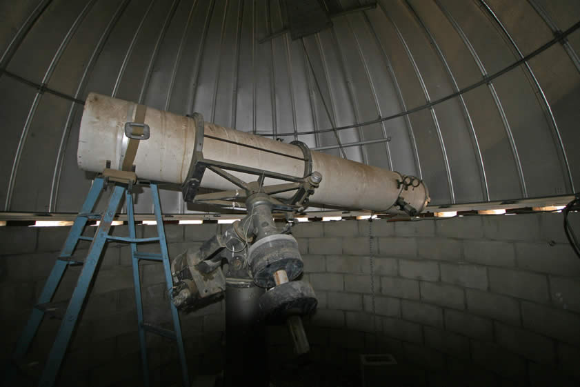 Well, it used to be a telescope.  The lenses and mirrors have been removed but the housing is still in place.