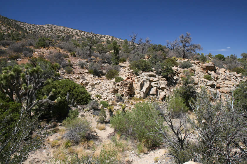 A mile or two up the canyon we drop down a 4X4 trail to the canyon below and then hike down a wash.  We're looking for what's known as the Old Spanish Smelter.  Hey, I think we've found it!