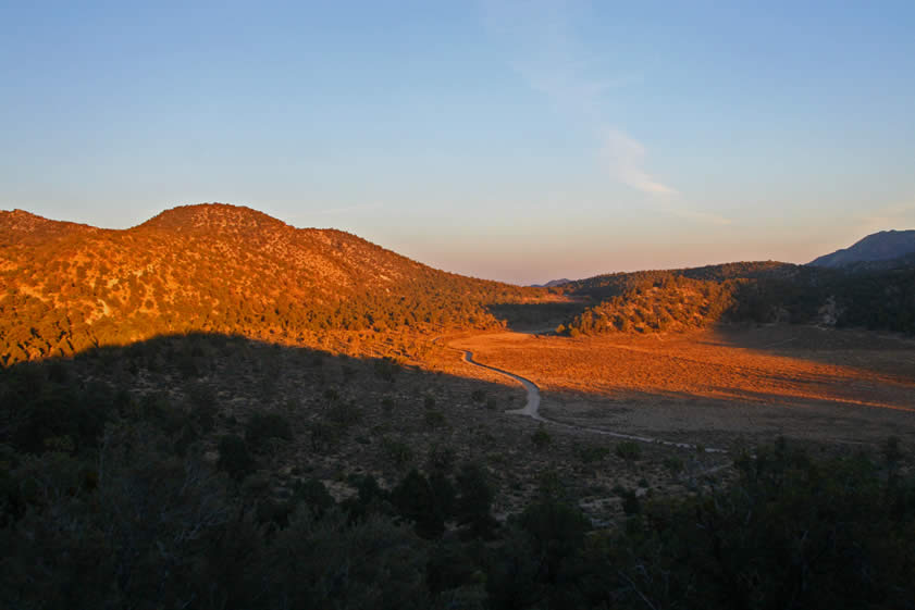 A last look at the valley below bathed in sunset glow.  It's time to get back to camp and have some dinner!