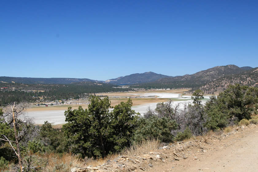 Finally, we can see Baldwin Dry Lake below.  Big Bear Lake is just beyond.  We're back to civilization now, but feel that we've found an interesting area that has a lot to offer in the form of scenery and history.   As always, we hope that you had a good time as well and didn't mind those nasty scorpions too much!