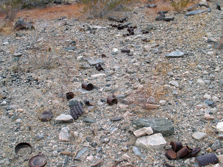 We also come upon a trash scatter and evidence of a habitation site.