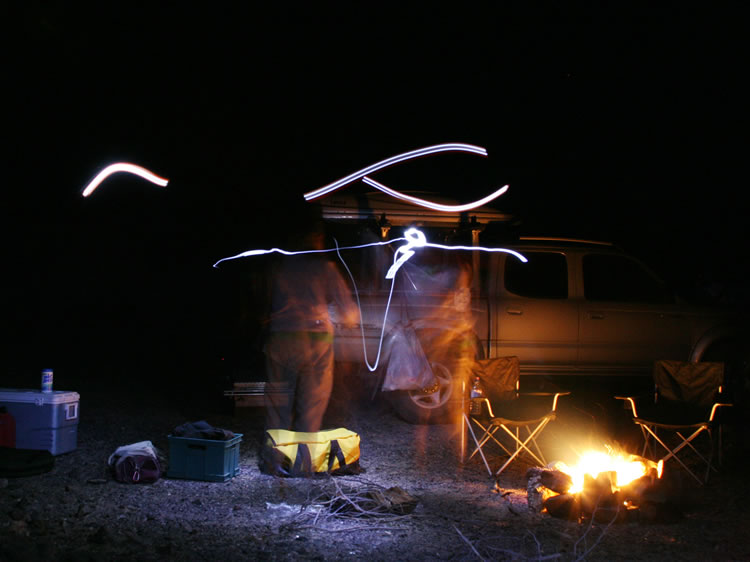 We amuse ourselves with goofy timed exposures!  Later in the evening we have a bit of rain, some wind, and then the stars appear!  Tomorrow we'll have sunshine!
