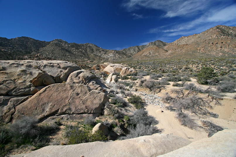 After a while, our wash cuts through a jumble of boulders.