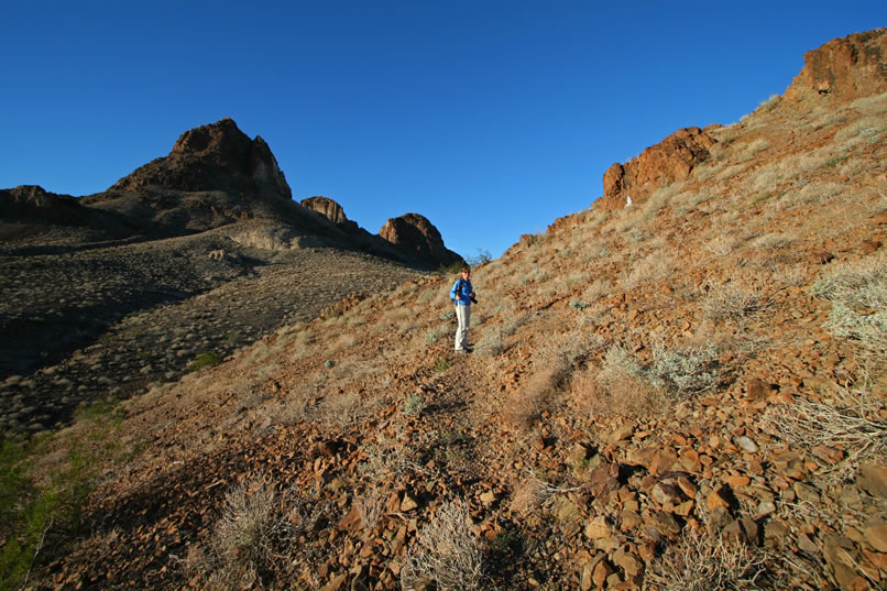 Eventually, as the intense sunrise colors fade, we get our gear together and head off up the trail for the short walk to Mohawk Spring.