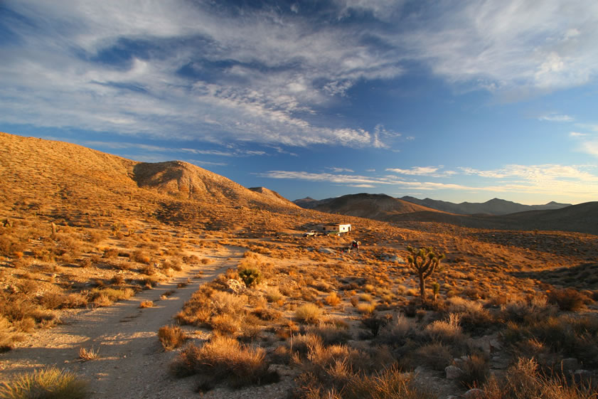 Here's a look back down the road at our campsite.