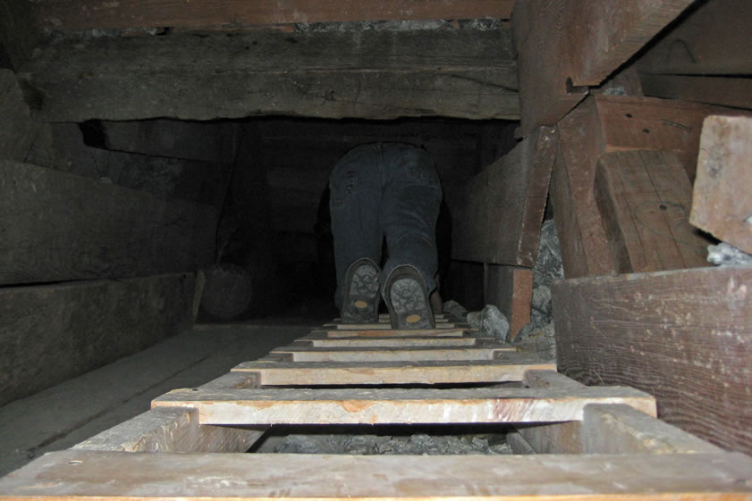 However, a ladder to an upper level seems in pretty good shape.