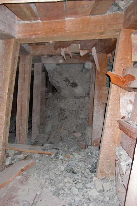 What he sees shows why talc mines are to be avoided.  The talc ore bodies are unstable and slippage and cave-ins are the norm.