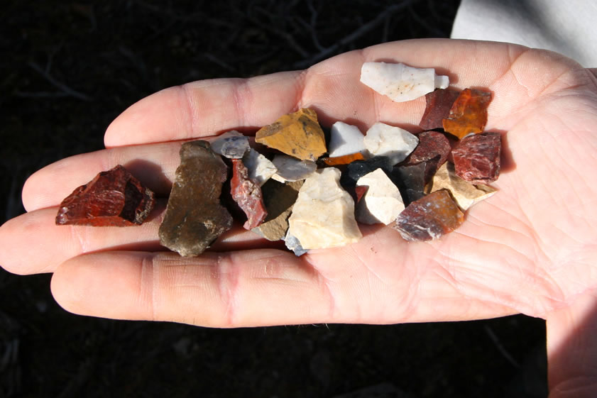 Lots of flakes from Indian tool making remind us that this was likely a popular Indian camp even before Hunter settled here.