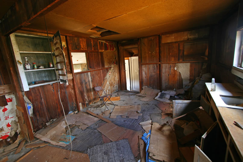 The interior is a jumble of small rooms, some at different levels, that show how the house evolved over time.  This room, the kitchen, is large, open and has some fantastic views out the window over the sink.