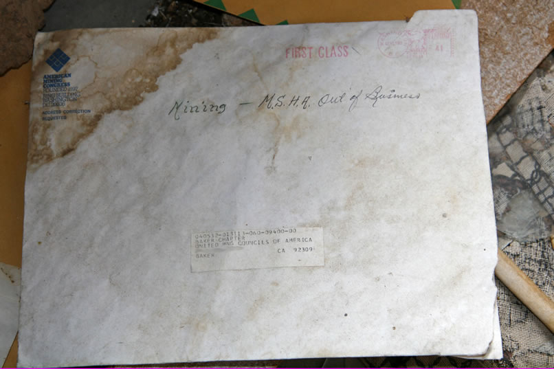 In an adjoining room is a scatter of old letters.  We're quite impressed with the beautiful handwriting across the top of the envelope.