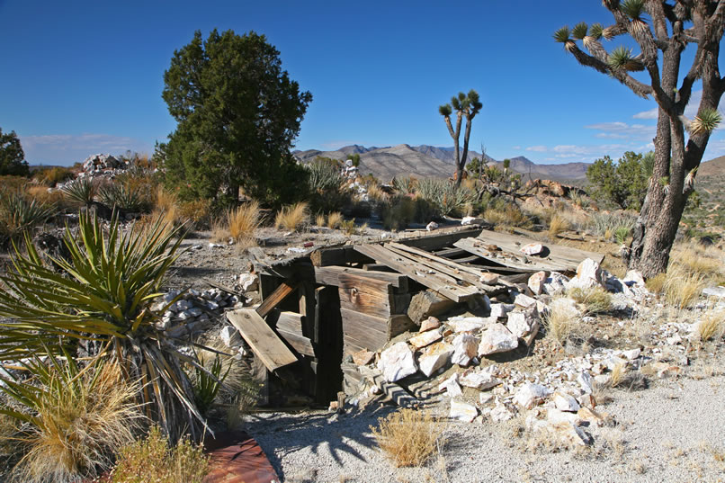 Behind the workshop a ways, is a structure that looks like it might have been used for powder storage.