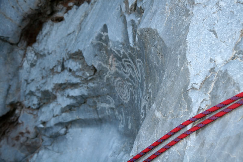 Here's a quick shot of a little petro on the way up the chute.