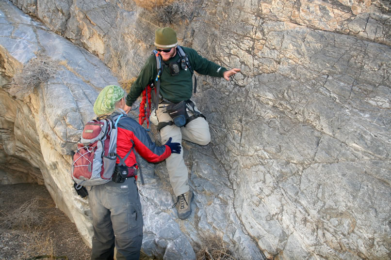 As we make the final descent we all decide that we've been cold for far too long and rather than camp here tonight we're going to make the long drive to our various homes.  But our first stop will be for a group dinner at Panamint Springs!